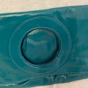 Travel Light! Stylish Teal Fold-Over Clutch
